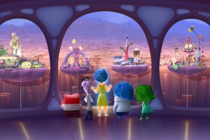 INSIDE OUT  Anger, Fear, Joy, Sadness and Disgust look out upon Riley's Islands of Personality. ©2015 DisneyPixar. All Rights Reserved.