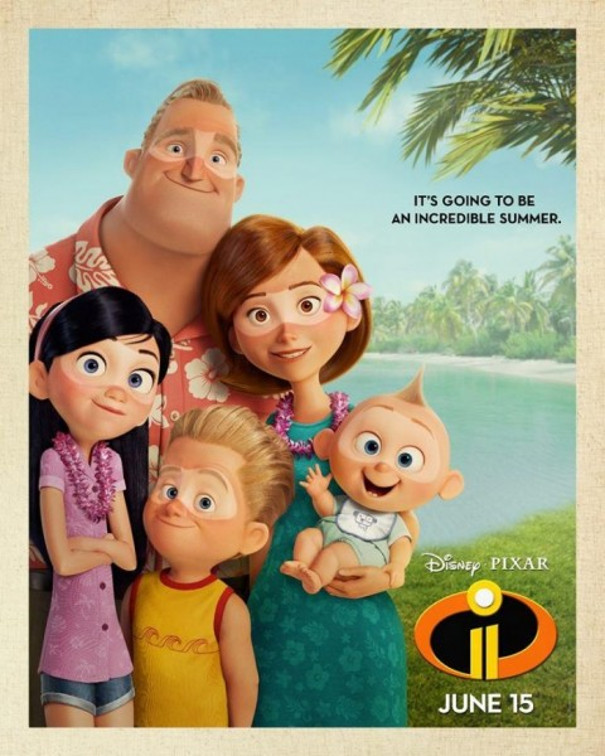 gli incredibili 2 poster pixar famiglia supereroi vacanza estate